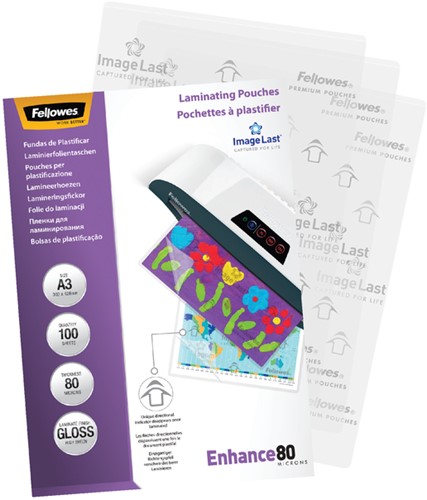Lamineerhoes Fellowes A3 2x80micron glans 100 Stuk-2