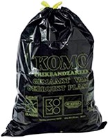 Vuilniszak Komo 60l trekband rol à 15st zwart 15 Stuk-2