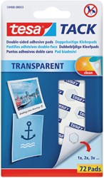Kleefpads tesa TACK dubbelzijdig transparant 72st 72 Stuk