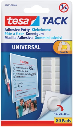 Kneedgum tesa TACK Uni zelfkl 80 pads 80 Stuk