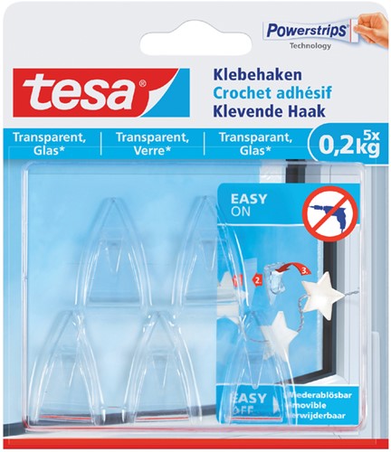 Klevende haak tesa 0.2kg transparant 5 Stuk