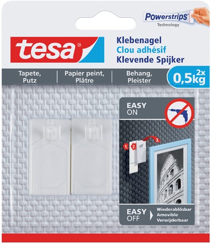 Klevende spijker tesa behang pleister 0.5kg 2 Stuk