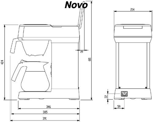 Koffiezetapparaat Bravilor Novo incl glazen kan 1 Stuk-2