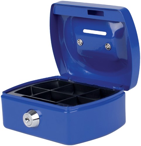 Geldkist Pavo met muntgleuf 125x95x60mm blauw 1 Stuk