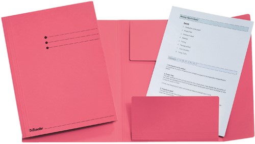 Dossiermap Esselte folio 3klep manilla 275gr roze 1 Stuk