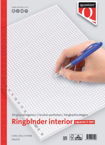 Interieur Quantore A4 23r 70gram ruit 5mm 100vel 1 Stuk