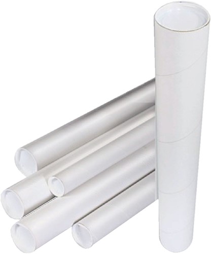 Verzendkoker CleverPack A2 met doppen 20st wit 20 Stuk-1