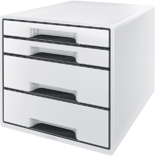Ladenblok Leitz WOW CUBE A4 maxi 4 laden wit/zwart 1 Stuk