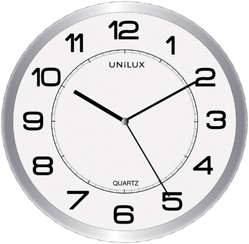 Wandklok Unilux Attraction dia 22cm lichtgrijs/wit 1 Stuk