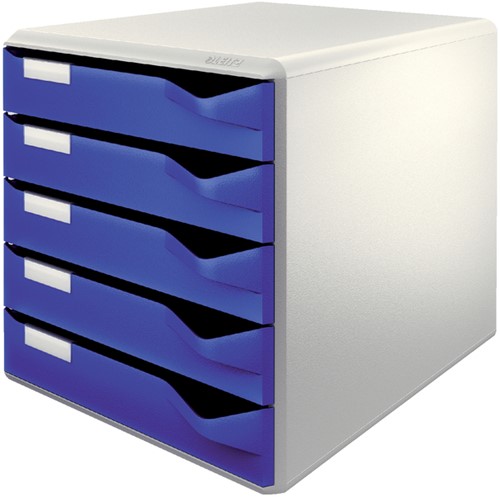 Ladenblok Leitz A4 5 laden blauw/wit 1 Stuk
