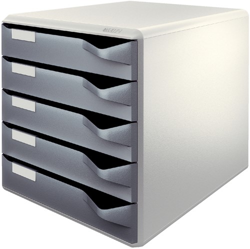 Ladenblok Leitz A4 5 laden donkergrijs/wit 1 Stuk