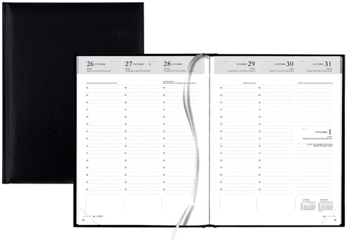 Weekagenda 2027 Qua 7dag/2pag 172x240mm  zw 1 Stuk
