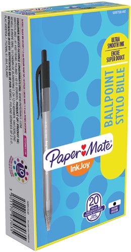Balpen Papermate Inkjoy 100 RT M zwart 1 Stuk-2
