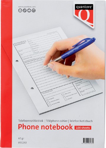 Telefoonnotitieblok Quantore 100vel 60gr 1 Stuk