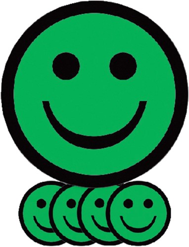 Magneet smiley 50mm emotie blij groen 5 stuks 5 Stuk
