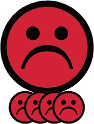 Magneet smiley 50mm emotie bedroefd rood 5 stuks 5 Stuk