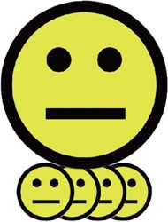 Magneet smiley 75mm emotie neutraal geel 5 stuks 5 Stuk