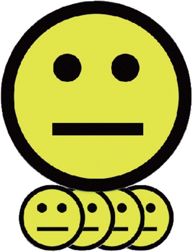 Magneet smiley 75mm emotie neutraal geel 5 stuks 5 Stuk