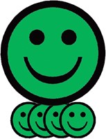 Magneet smiley 75mm emotie blij groen 5 stuks 5 Stuk