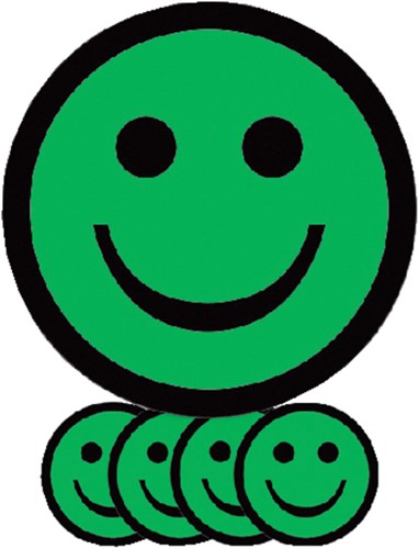 Magneet smiley 75mm emotie blij groen 5 stuks 5 Stuk