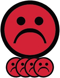 Magneet smiley 75mm emotie bedroefd rood 5 stuks 5 Stuk