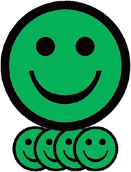 Magneet smiley 25mm emotie blij groen 5 stuks 5 Stuk