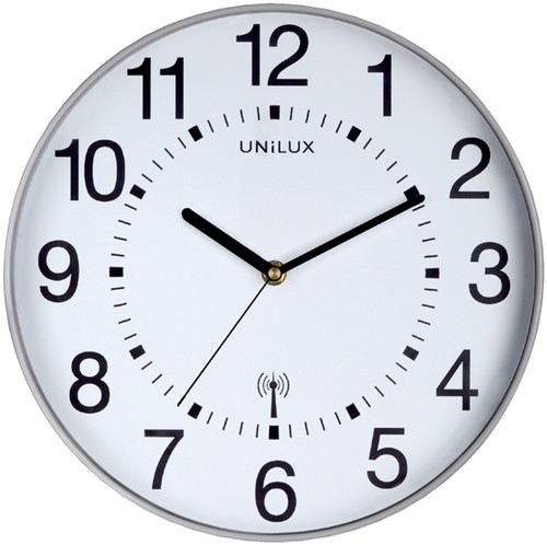 Wandklok Unilux Maxi radio dia 37.5cm lgrijs/wit 1 Stuk
