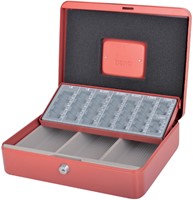 Geldkist Pavo met muntsorteerbak 300x240x90mm rood 1 Stuk