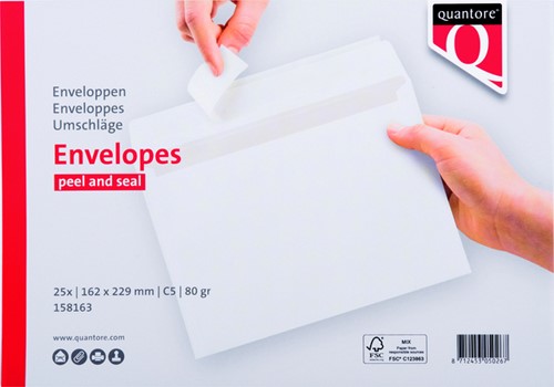Envelop Quantore bank C5 162x229 80gr zk wt 25 Stuk-3