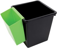 Papierbak kunststof vierkant taps 31cm hoog zwart 1 Stuk-1