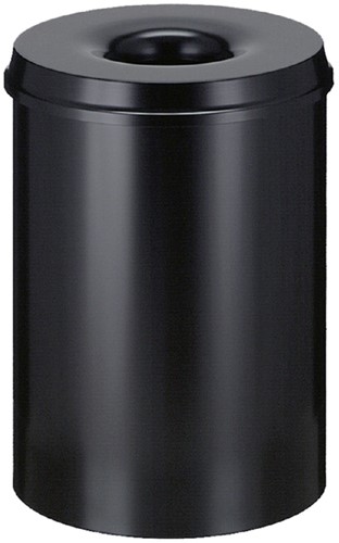 Papierbak+vlamdover Vepabins 30liter 33.5cm zwart 1 Stuk