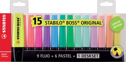 Markeerstift STABILO BOSS bureauset 70/15 15st ass 15 Stuk