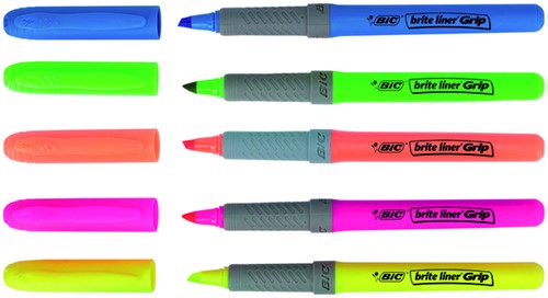 Markeerstift Bic brite liner grip geel 1 Stuk-2