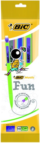 Vulpotlood Bic Matic fun HB 0.7mm 3 Stuk