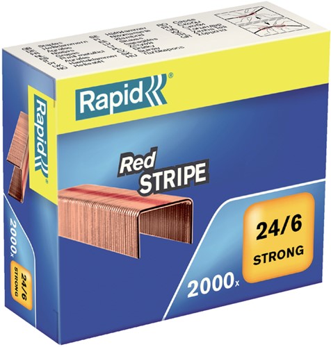Nieten Rapid 24/6 verkoperd red stripe 2000st 2000 Stuk