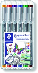 Fineliner Staedtler pigment 308 0.5mm 6 st ass 6 Stuk