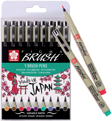 Penseelpen Brz Sakura pigma ass 9 Stuk-2