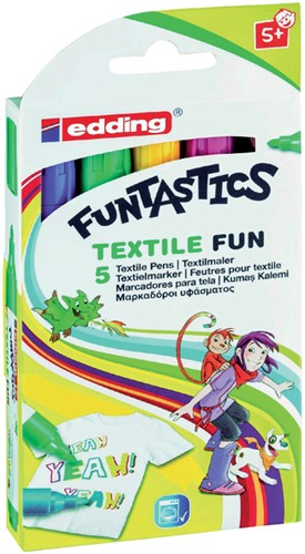 Viltstift edding 17 textiel fun rond 2-3mm assorti 5 Stuk