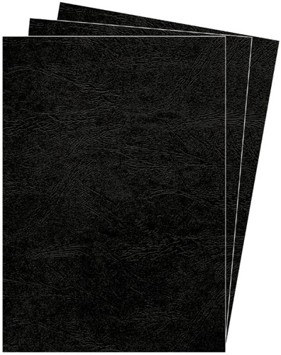Voorblad Fellowes A4 lederlook zwart 100 Stuk-3
