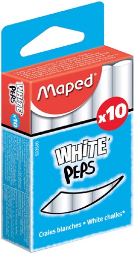 Schoolbordkrijt Maped White'Peps set 10st wit 10 Stuk
