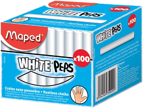 Schoolbordkrijt Maped White'Peps ds 100st wit 100 Stuk