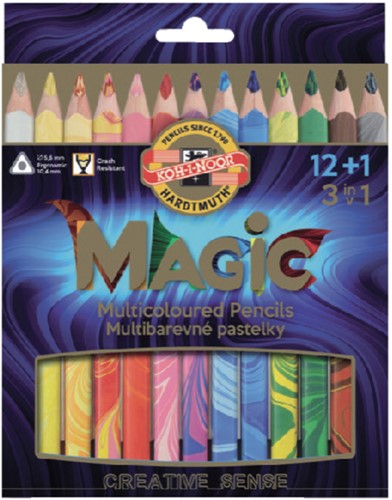 Kleurpotloden Koh I Noor Jumbo Magic doos 13 kleur 13 Stuk