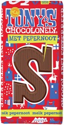Chocoladeletter Tony Chocolonely melk pepernoot S 1 Stuk