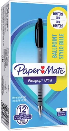 Balpen Papermate Flexgrip Ultra stick M zwart 1 Stuk-1