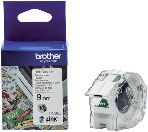 Etiket Brother CZ1001 multifunctioneel 9mm 5m wit 1 Stuk