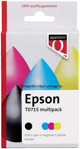 Inktcartridge Quantore Epson T071540 zwart kleur 4 Stuk