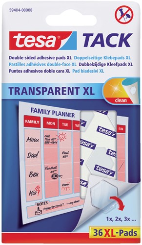 Kleefpads tesa TACK transparant XL 36st 36 Stuk