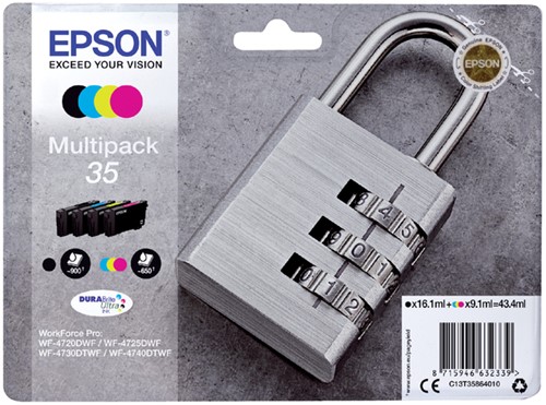 Inktcartridge Epson 35 T3586 zwart + 3 kleuren 1 Stuk