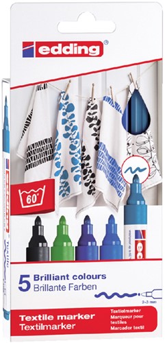Textielmarker edding 4500 rond 2-3mm koel ass 5 st 5 Stuk