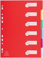 Tabbladen Exacompta 225x297mm 11gaats 6delig ass 1 Set